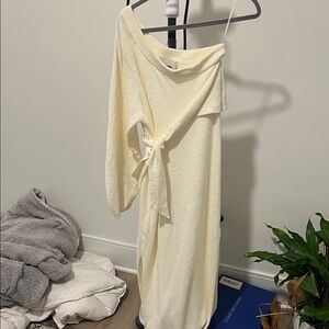 Nanushka Elegant Cream Off-Shoulder Dress